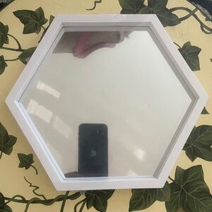 NWOT White Hexagon Mirror